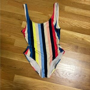 Solid & Striped Multicolor One-Piece Swimsuit